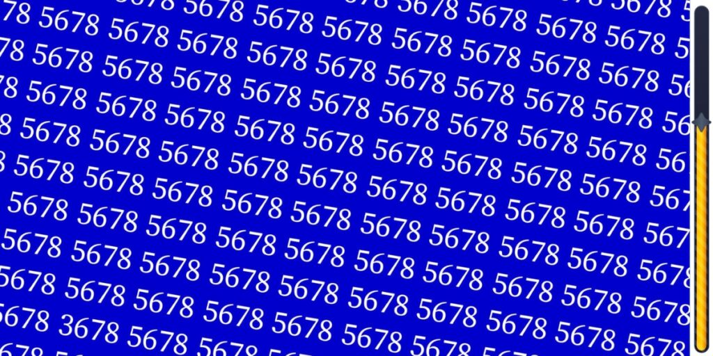 Gioco di osservazione: Trova l'intruso nascosto tra i numeri 5678 in meno di 6 secondi! Riesci a individuarlo rapidamente?