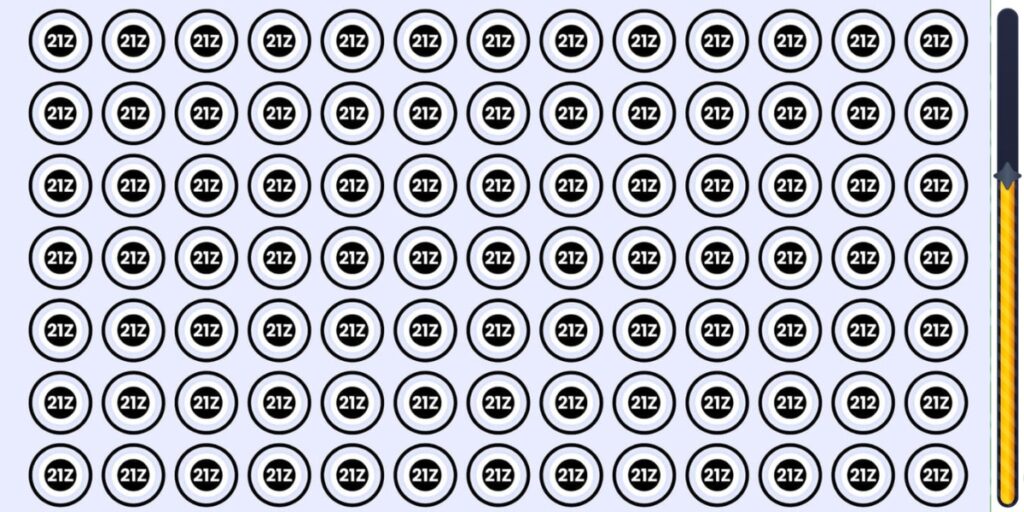 Sfida visiva : riesci a individuare l'intruso nascosto tra i 21Z in meno di 6 secondi?