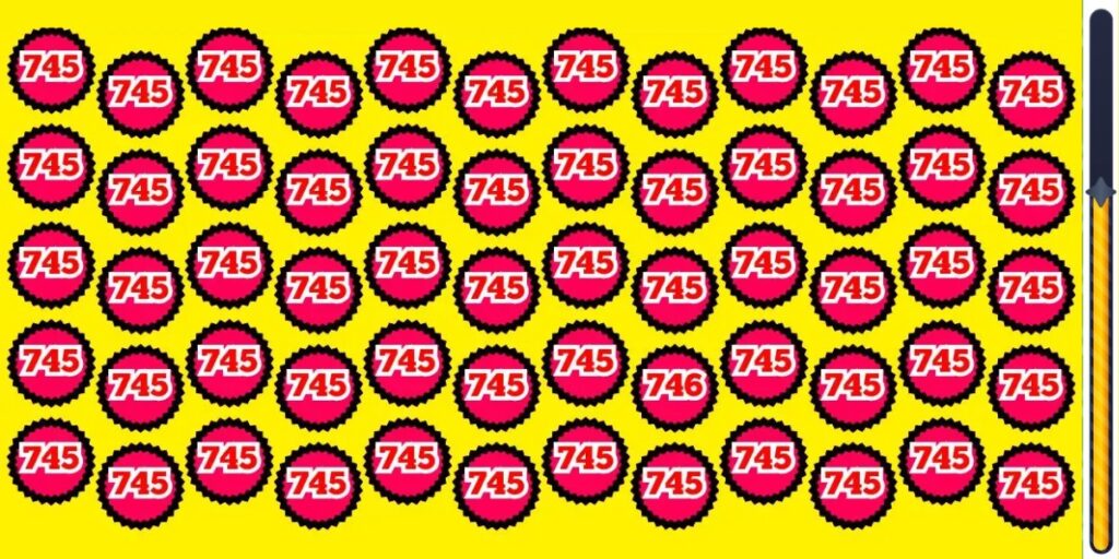 Gioco di osservazione: sei più acuto di un detective? Scopri l'unico numero intruso nascosto tra i 745 in meno di 6 secondi!