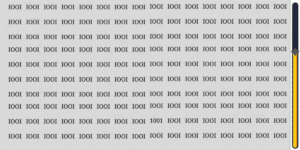 Gioco di osservazione: ! Hai meno di 10 secondi per scoprire il numero nascosto tra le lettere - ti accorgi del 1001 in mezzo agli inganni ottici?